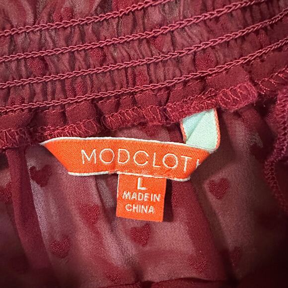 ModCloth Chiffon Hight Neck Blouse Large Heart Print‎ - Picture 2 of 7